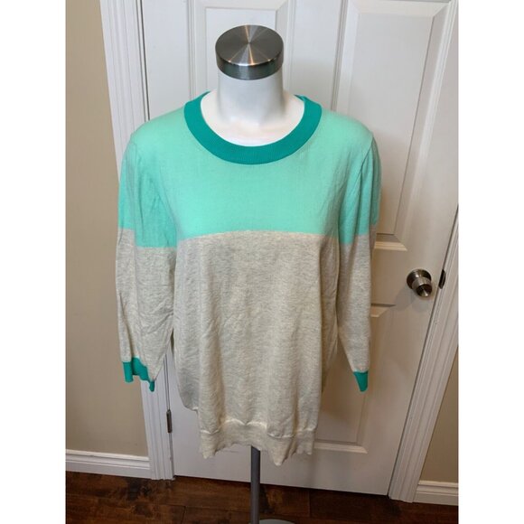 J.Crew Gray Teal Thin Knit Crew Neck Sweater NWT, Size XXL - Picture 1 of 5